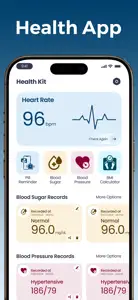 Blood pressure monitoring app screenshot #1 for iPhone