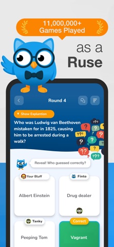 Finto - Bluff Quiz for Friends iPhone screenshot
