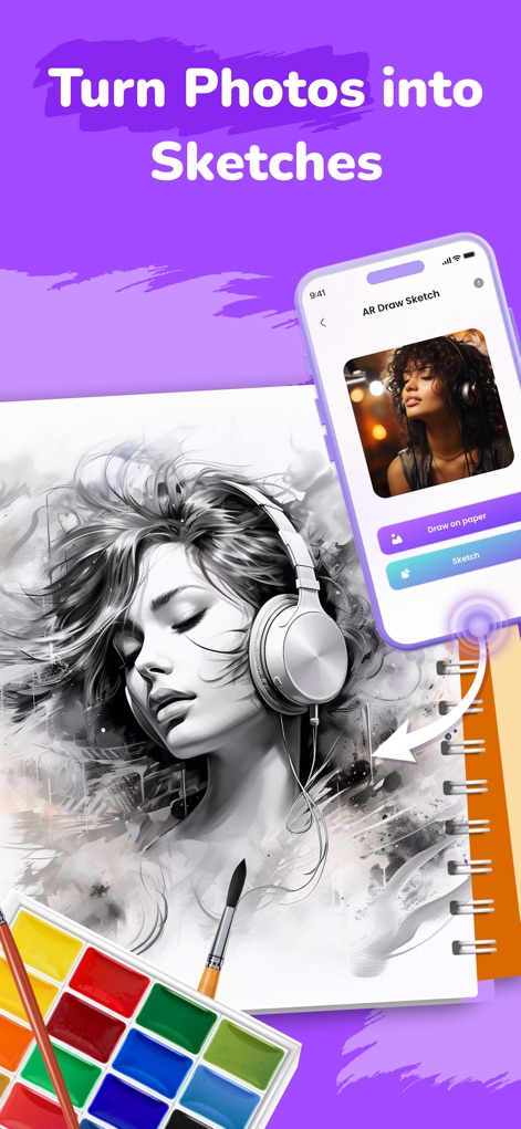AR Sketch Anime: Trace Drawing - Users can effortlessly transform personal photos into traceable outlines, converting complex images into simplified sketches.
