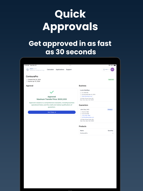 MedShift Velocity Lending iPad screenshot 4 - Business app