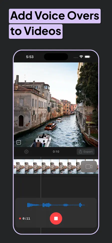 Voice Over Video on iPhone — screenshot 1 of 7