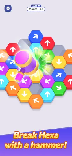 Captura de pantalla de Hexa Away en iPhone 3