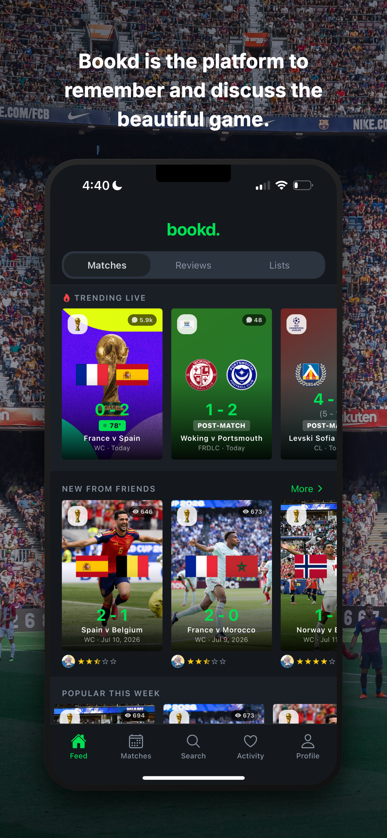 Bookd: The Social Football App