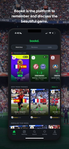 Bookd: The Social Football App screenshot