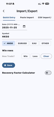 Trading Record Stats screenshot