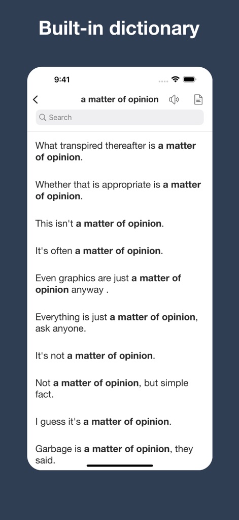 English Collocation Sentence - L'application intègre un dictionnaire pour accéder rapidement aux définitions et aux exemples d'utilisation, enrichissant l'apprentissage et la compréhension contextuelle des expressions.