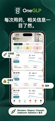 OneGLP：GLP-1 体重日记、减肥、体重记录、减肥打卡 screenshot 2