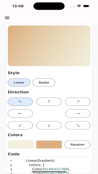 Screenshot #3 pour Gradient Creator: Flutter Tool