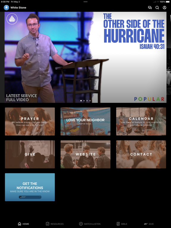 White Stone Church iPad screenshot 1 - Education app