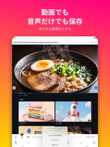 動画保存 / バックグラウンド再生 / iCap iPad screenshot 5