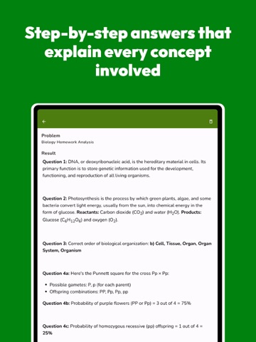 Biology Homework Helper AI iPad screenshot