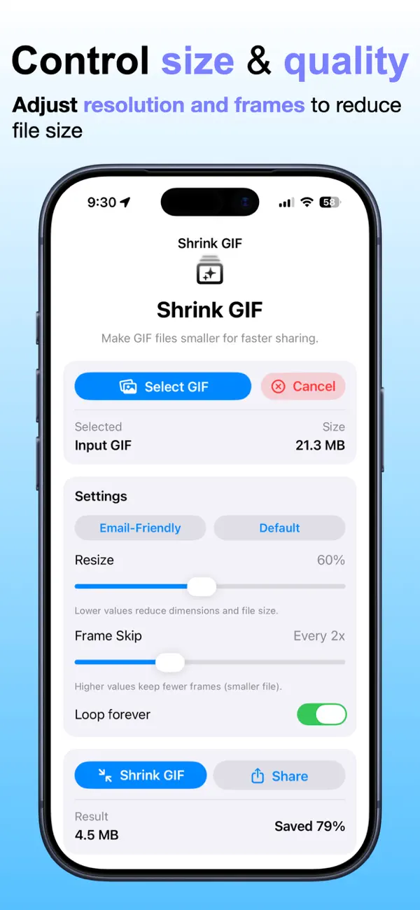 Screenshot #2 pour Shrink GIF - Compress GIFs