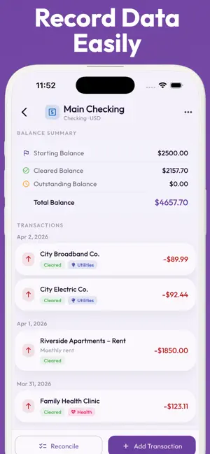 Checkbook Register - ReconLog screenshot 3