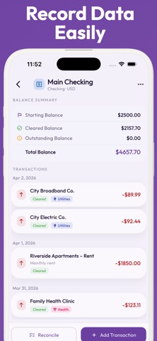 Checkbook Register - ReconLog screenshot