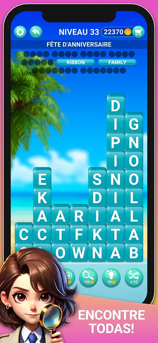 Screenshot #1 pour Mots Mêlés: Blast Blocs Puzzle