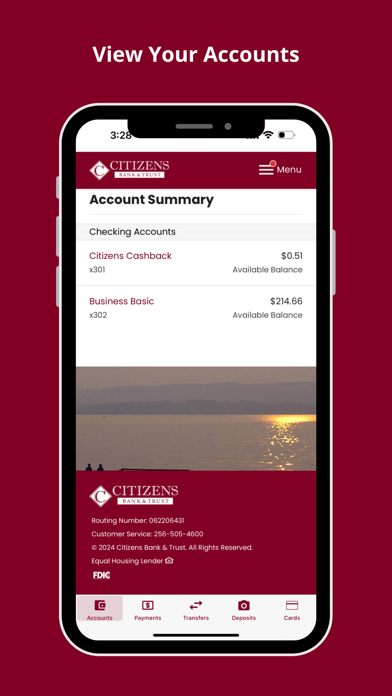 Citizens Bank and Trust Screenshot