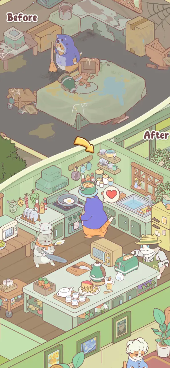 Cats Mansion - Cute Merge Game Hack screenshot 1 - iOS game interface