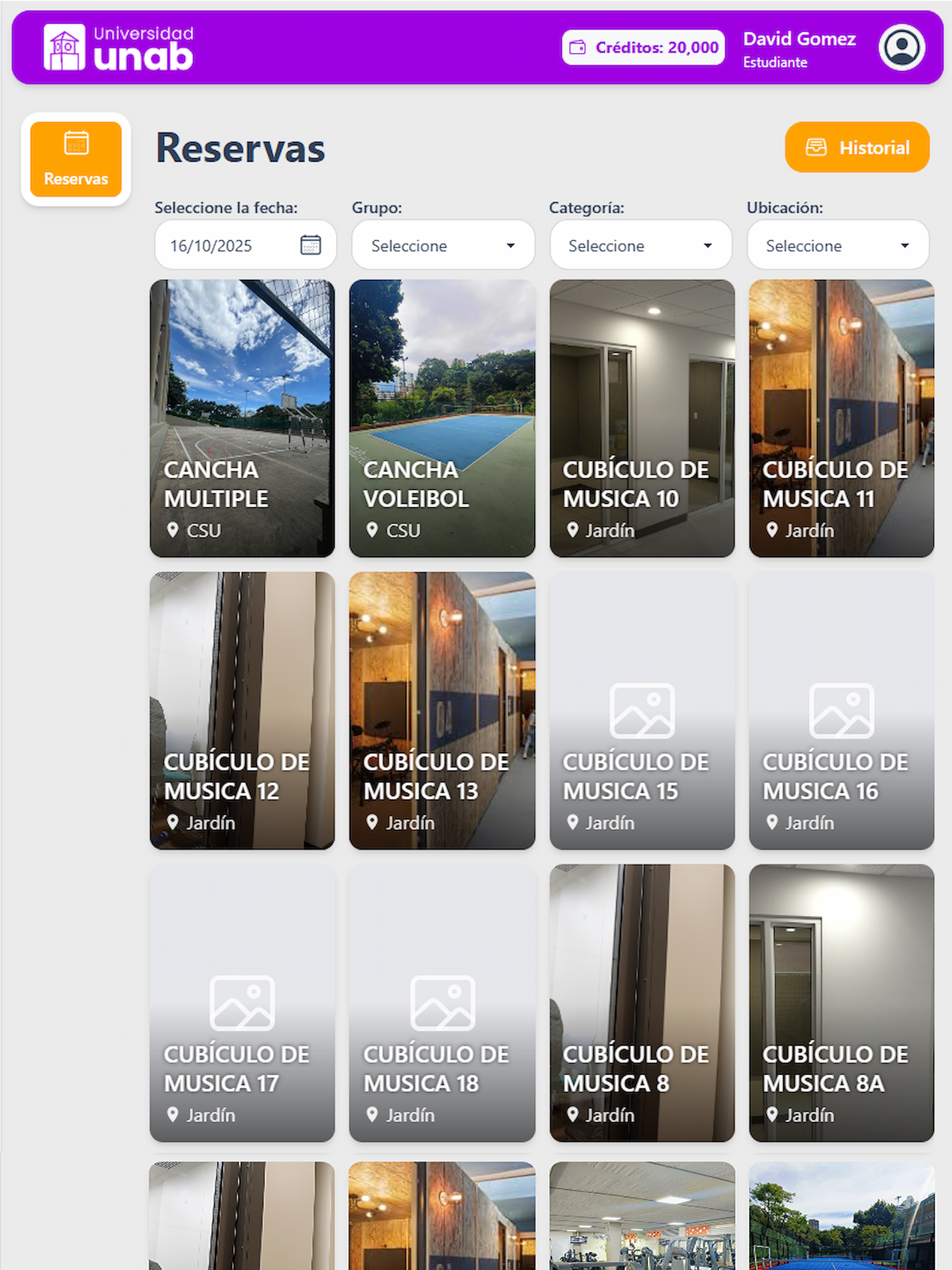 Reservas UNAB screenshot 5