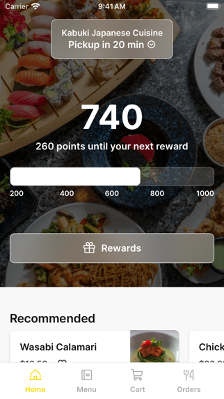 Kabuki Japanese Cuisine app screenshot