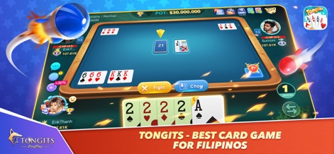 Tongits ZingPlay - Card Game - Witness dynamic matches in action, featuring player avatars and key in-game controls like "Fight" and "Chow".