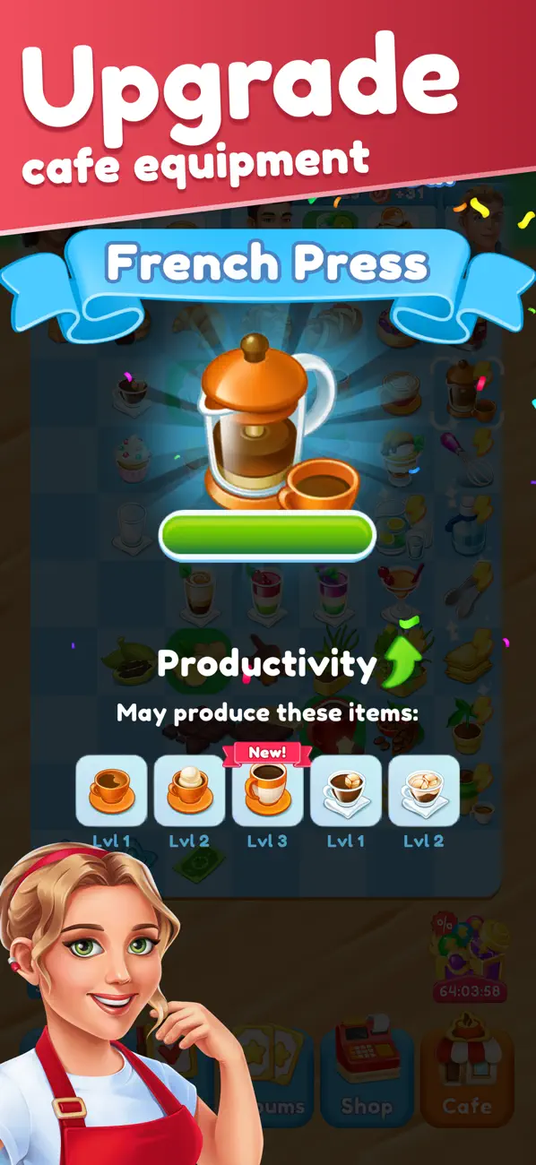 #4. Joy Cafe: Tasty Merge Game (iOS) De: Diana Maher