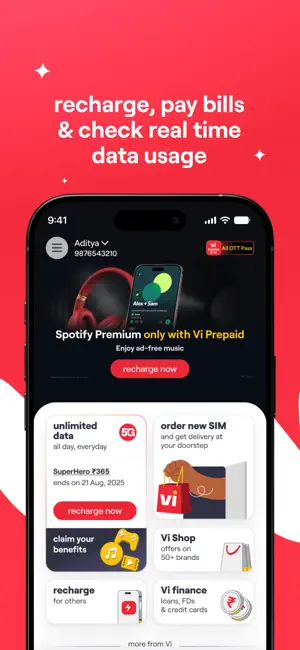 Vi: Recharges & Payments screenshot 1
