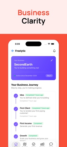 Freelytic: AI Startup Roadmap screenshot