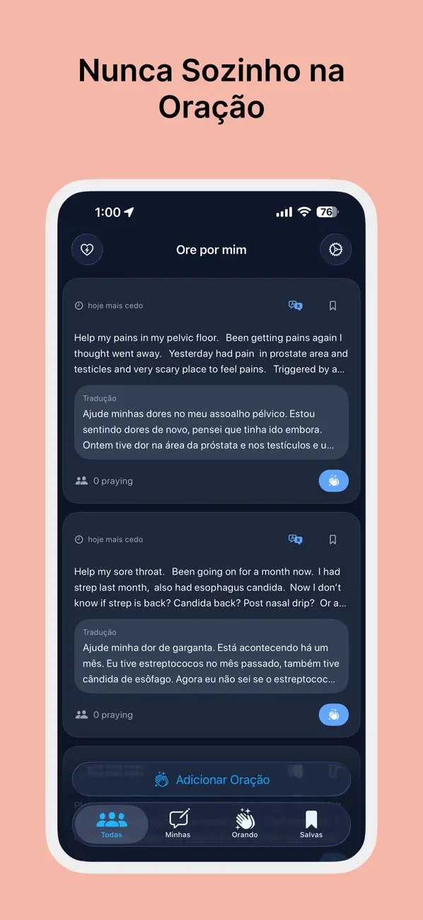 Screenshot #1 pour Pray4Me – Pedidos de Oração