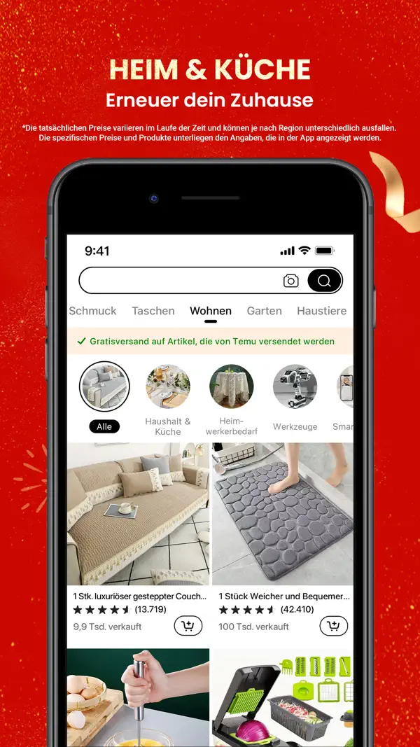 Temu: Shoppe wie Milliardäre iPhone App Screenshot 3 – Shopping