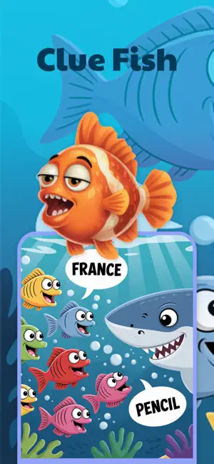 Clue Fish - Word Puzzle Game screenshot 1