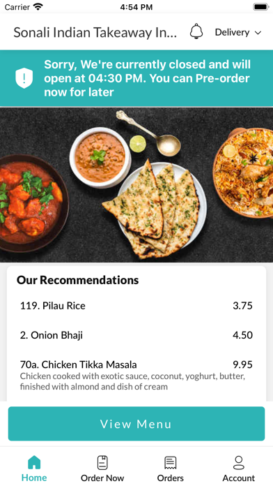 Sonali Indian Takeaway. Screenshot