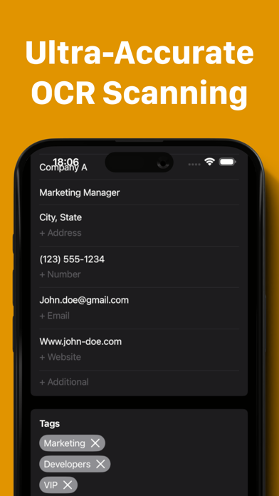 Business Card Organizer + Screenshot