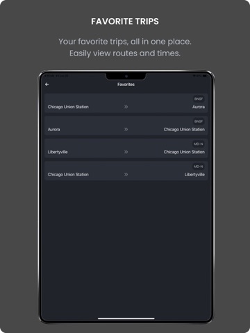 TrackIt Metra Chicago iPad screenshot