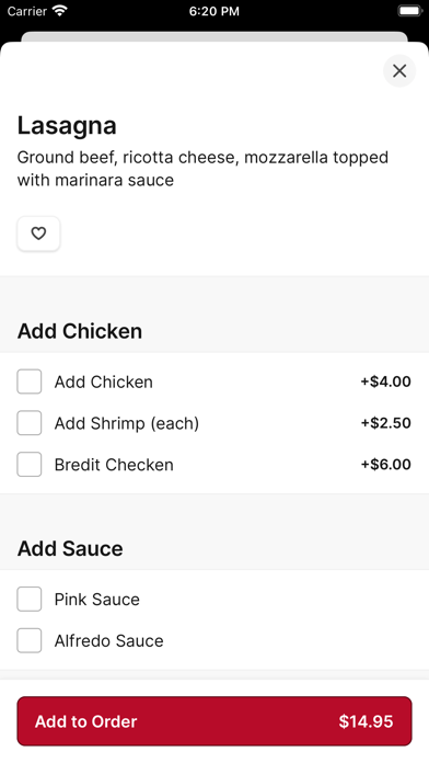 Sammy's Italian Pasta & Pizza iPhone screenshot 4 - Food & Drink app