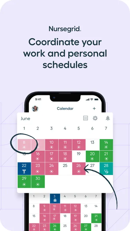 NurseGrid Nurse Shift Calendar screenshot 1 of 5