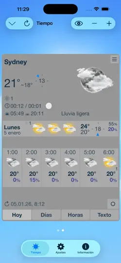 Captura de pantalla de ClassicWeather en iPhone 3