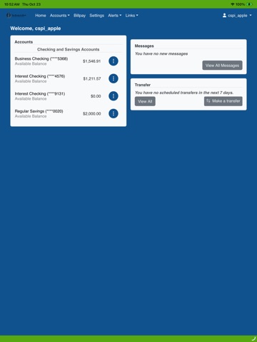 The Hamilton Bank iPad screenshot