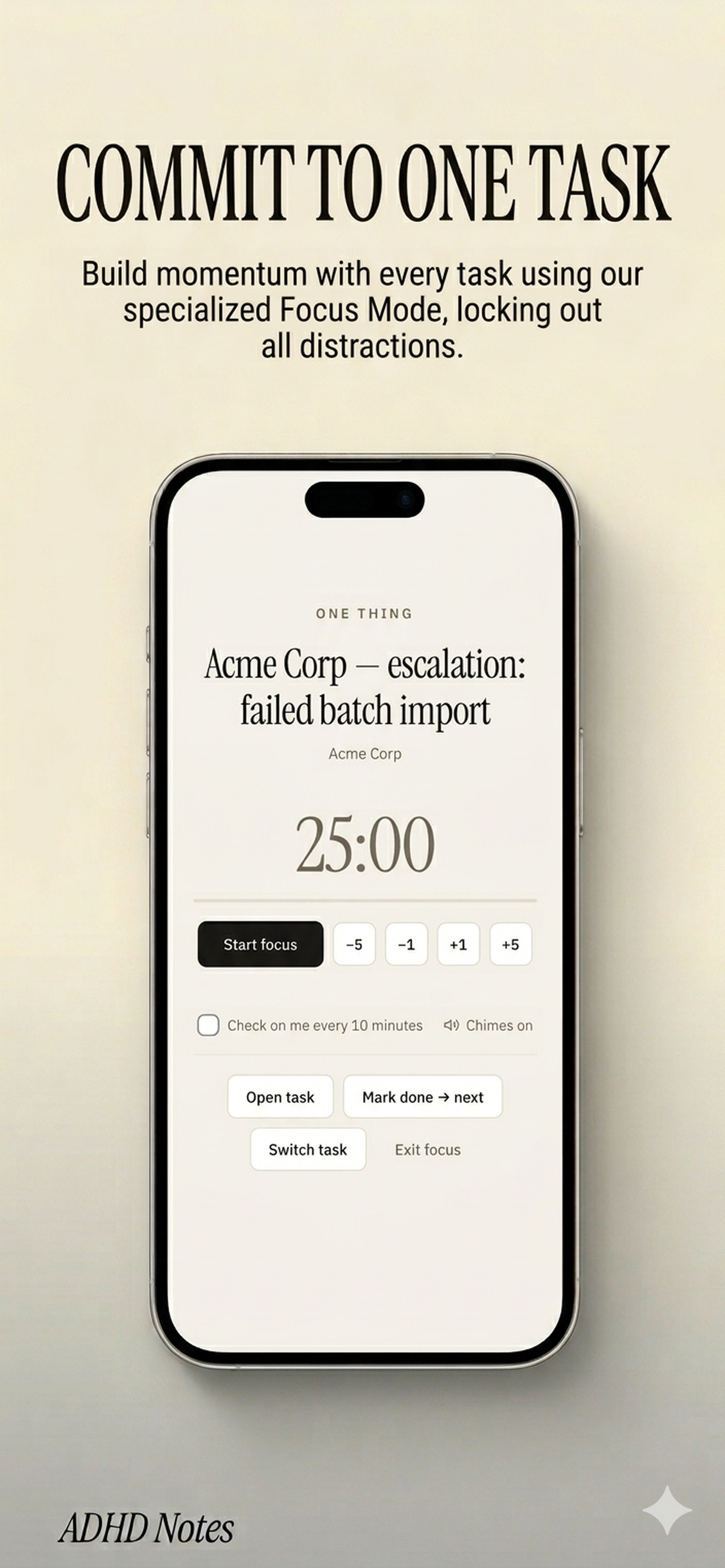ADHD Notes: Tasks & Focus