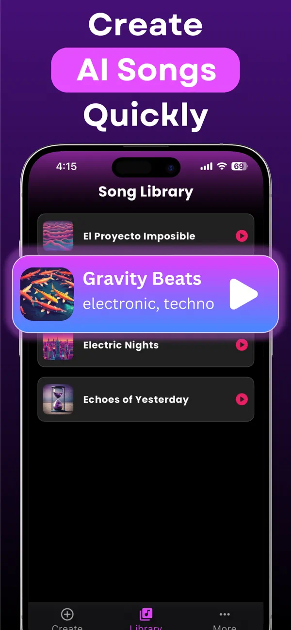 Screenshot #1 pour AI Song Generator AI Vocalist