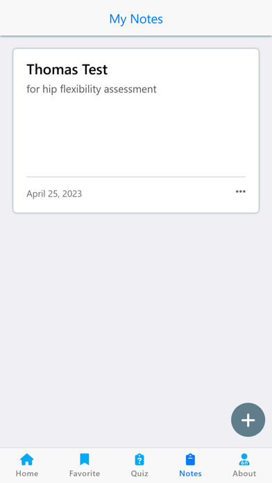 Orthopedic Examination Screenshot