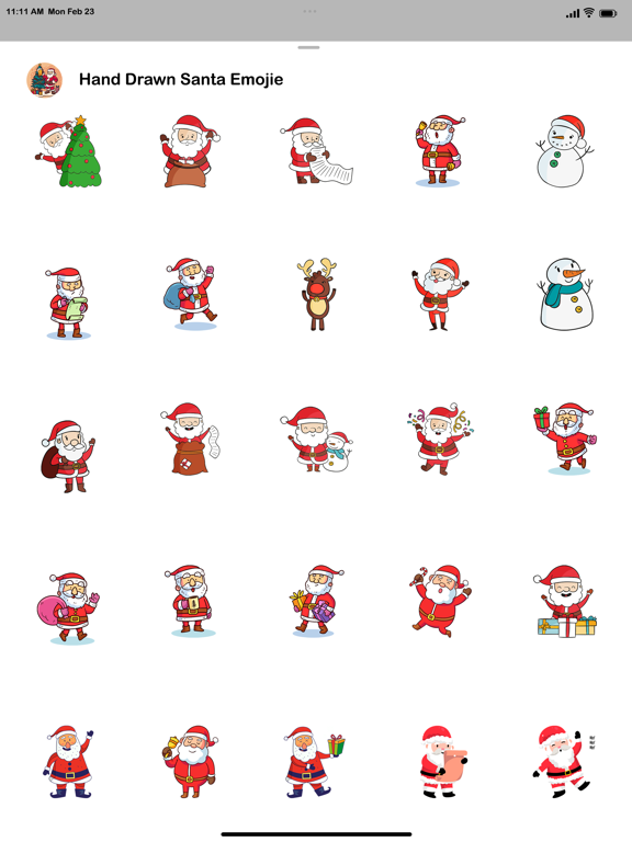 Screenshot #5 pour Hand Drawn Santa Emojis