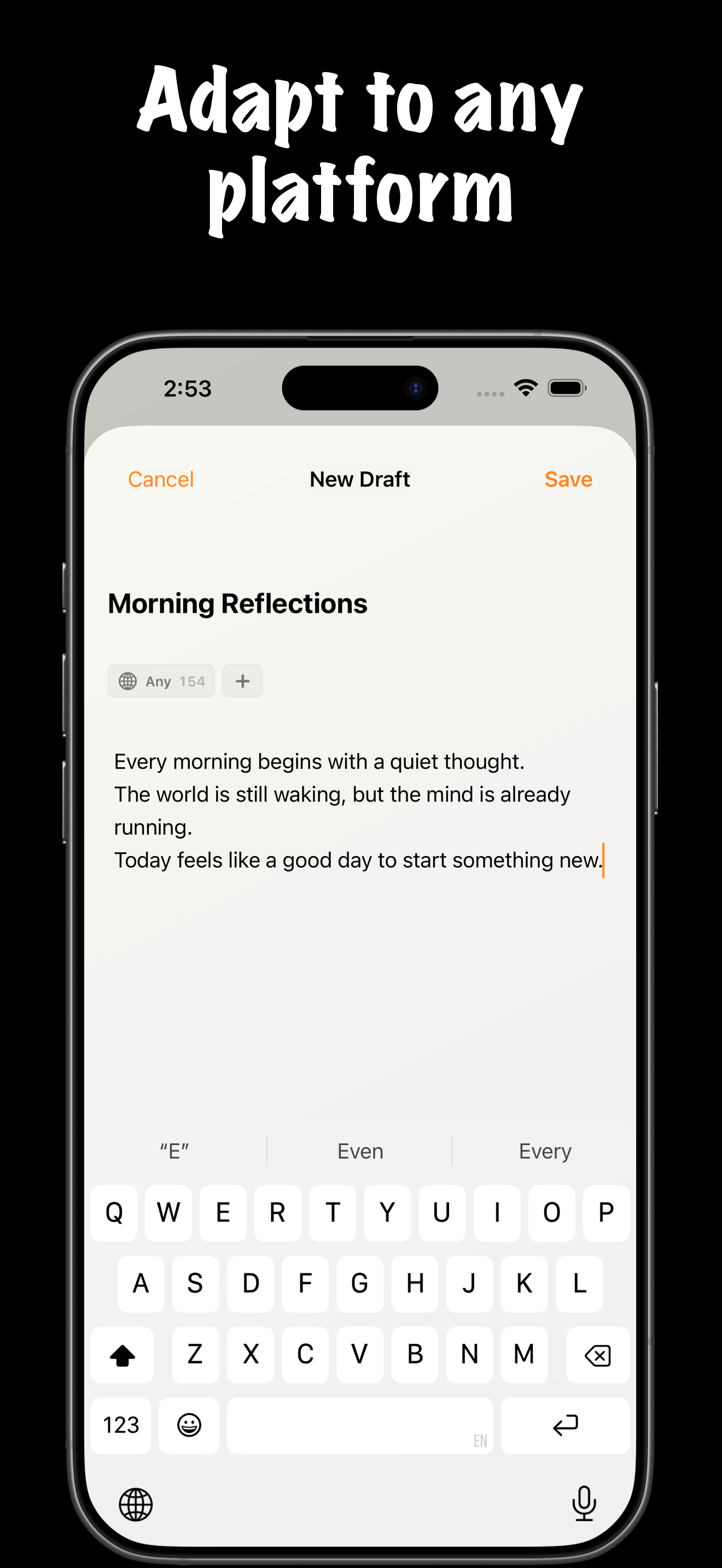 DraftX: Draft Once, Post Many