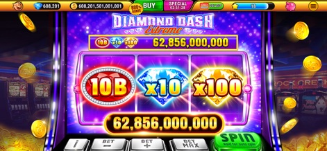 Wild Classic Slots Casino Game - Discover the dynamic "DIAMOND DASH Extreme" game, which includes diverse diamond symbols and powerful multiplier visuals.