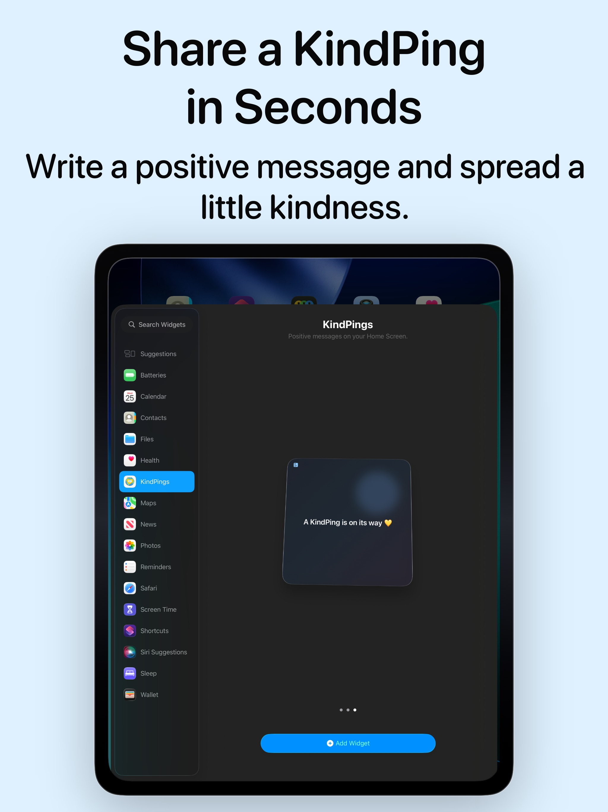 KindPings: Affirmations Widget