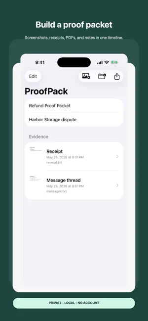 ProofPack: Evidence PDF screenshot 1