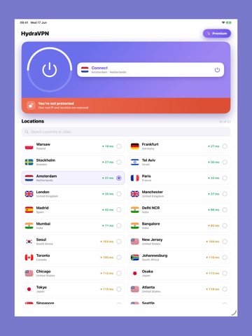 HydraVPN - WiFi VPN Proxy iPad screenshot