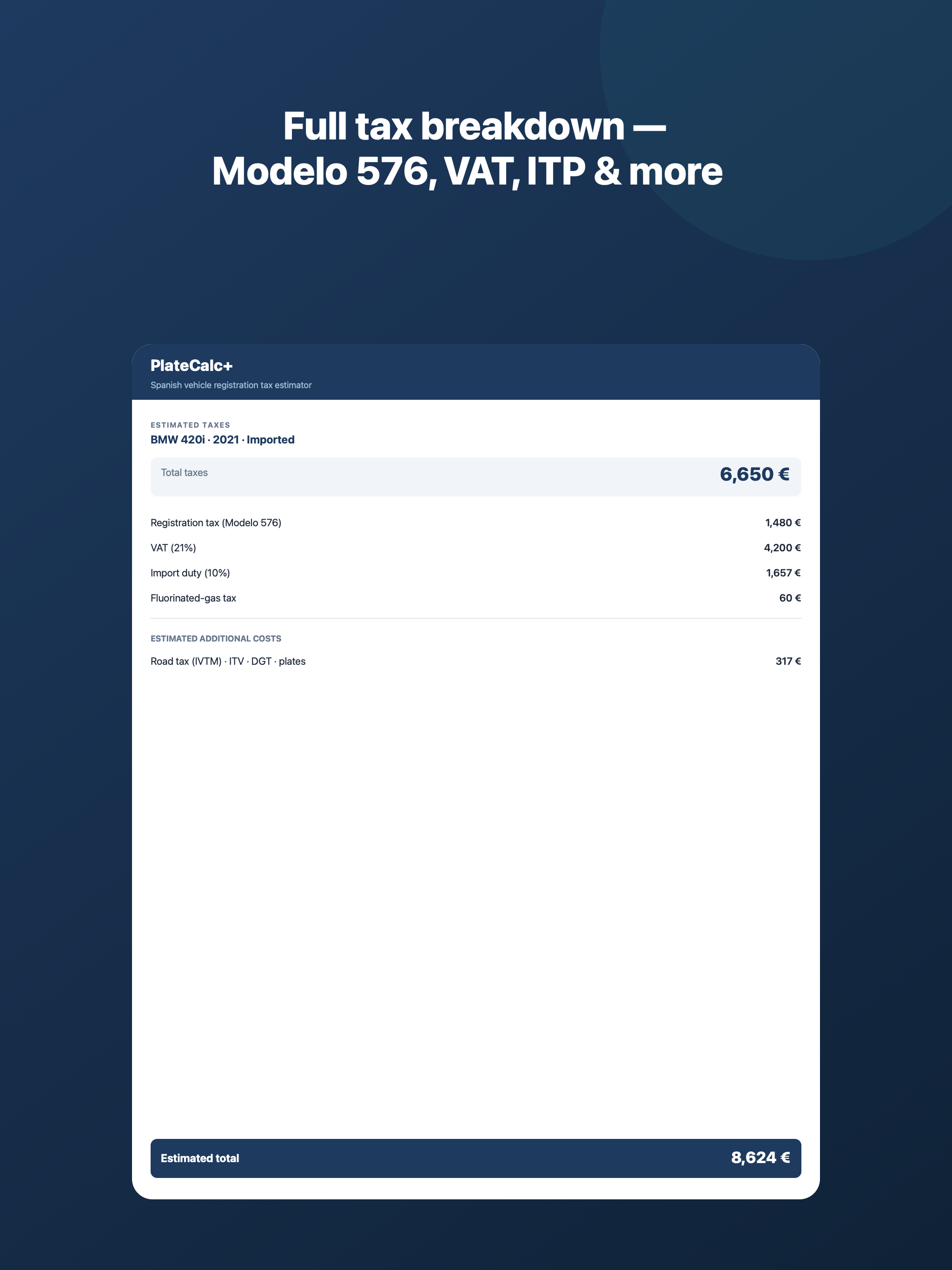 PlateCalc+  Car Tax Spain screenshot 6