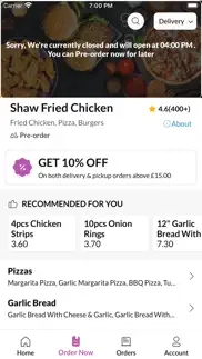 How to cancel & delete shaw fried chicken 1