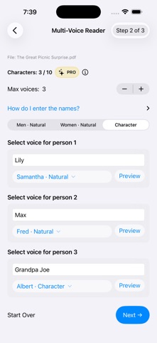 Multi-Voice Reader iPhone screenshot