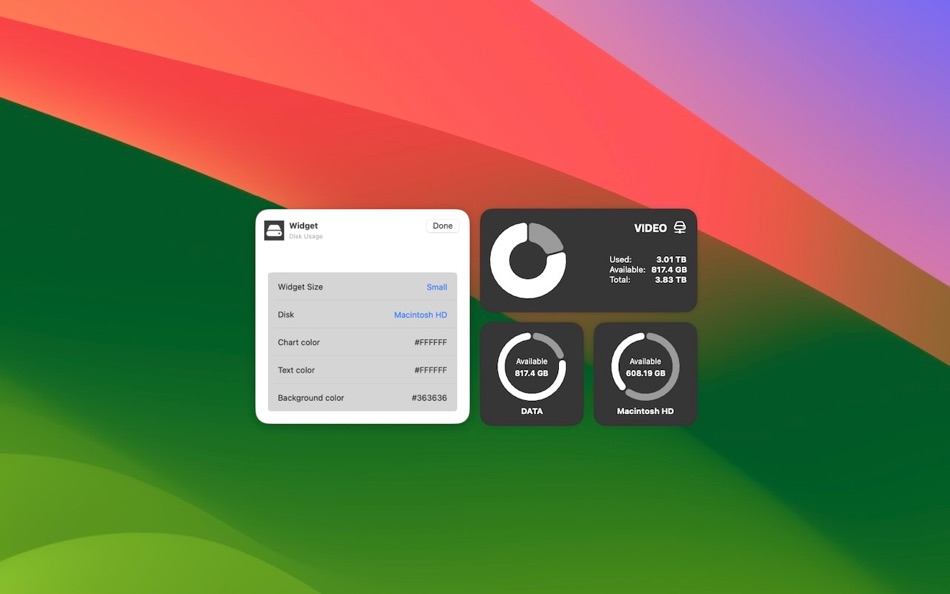 #3. Disk Usage - Widgets (macOS) Által: Guang Hui YANG